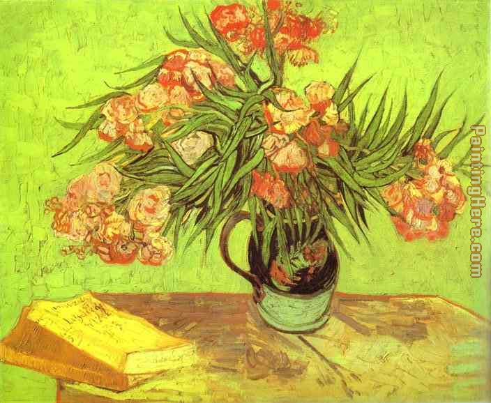 Majolica Jar with Branches of Oleander painting - Vincent van Gogh Majolica Jar with Branches of Oleander art painting